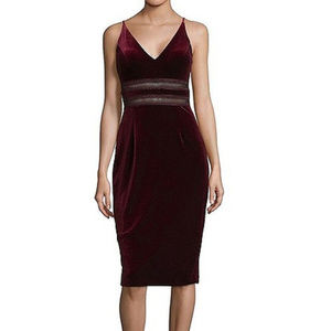 Xscape Burgundy Sleeveless Velvet Cocktail Dress 6